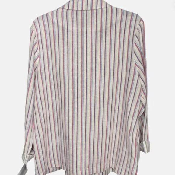 Anthropologie Dolan Left Coast Cream Anna Striped Linen Blazer - Picture 2 of 15